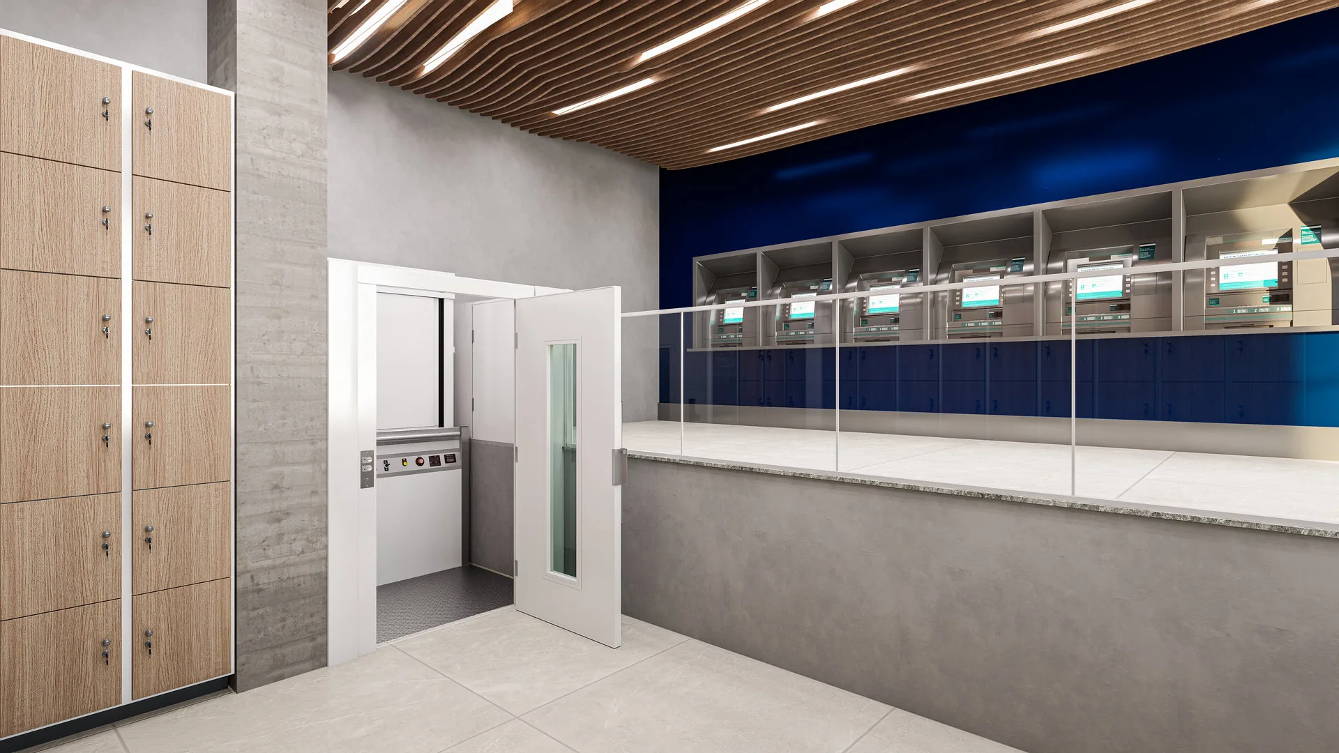 Projeto 24 — Interior comercial · Agência bancária
