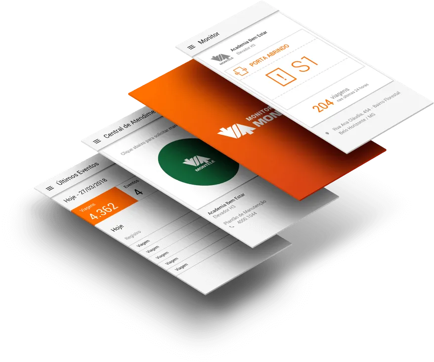 App Monitoramento Montele — tela do elevador H3